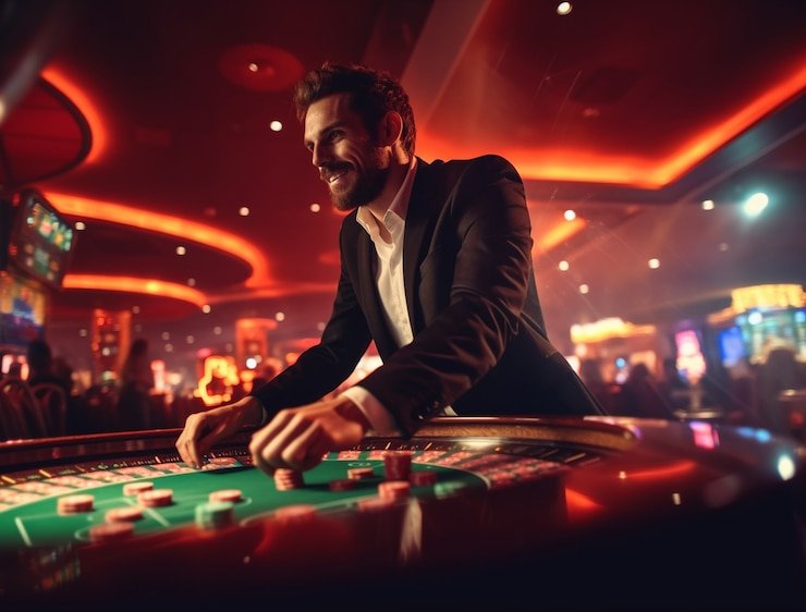Pretty Gaming live dealer studio with multi-camera setup on 23 togel platform